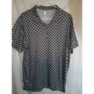 Caddy Cart Geometric Print Golf Polo Shirt Short Sleeve Mens Size L‎